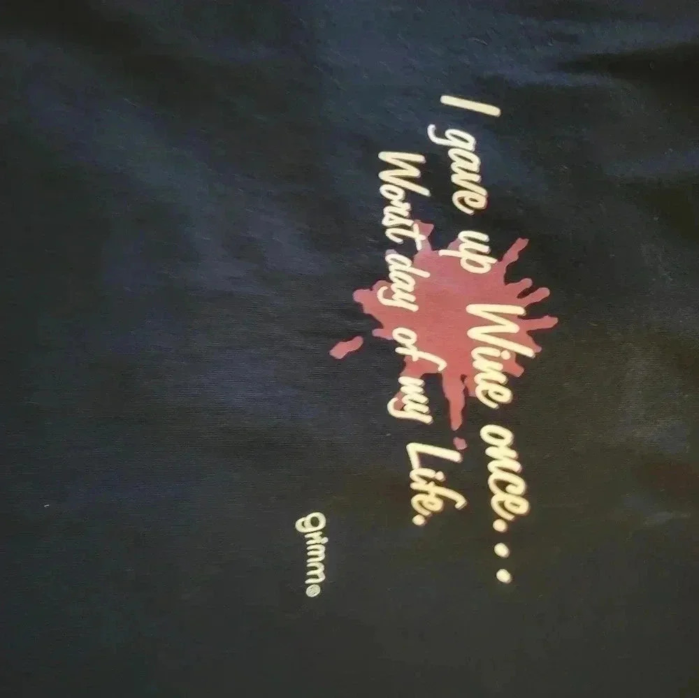 All Style Black T_Shirt 100%Cotton size L Wine Lovers - Picture 3 of 5
